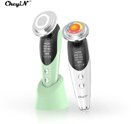 CkeyiN 7 In 1 Ems Face Lifter Skin Firming V Shape For Lift Massager Slimming Anti Aging Rf Machine Mr528