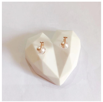Fashion Jewelry Bangkok Rose Rold Plated Pearl Letter Stud Earrings Hikaw for Women J