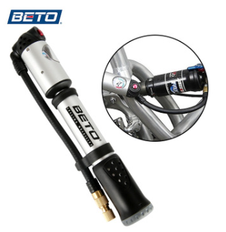 BETO MP-036 AV/FV Portable Hand Mini Pump Tire Fork Air Inflator Bike Pump Hose With Gauge 300 Psi High Pressure Bicycle Pump