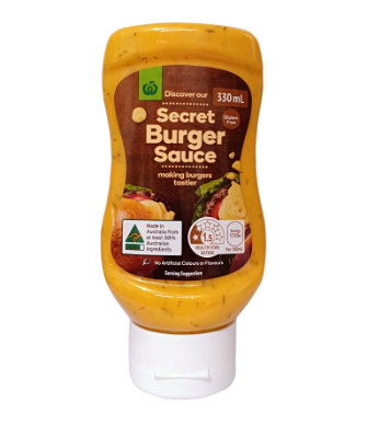 Woolworths Secret Burger Sauce  330ml