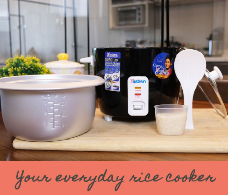 Astron URC-120 1.2L Rice Cooker (Black) | 6 cups | 500W | 4-6 persons | free paddle