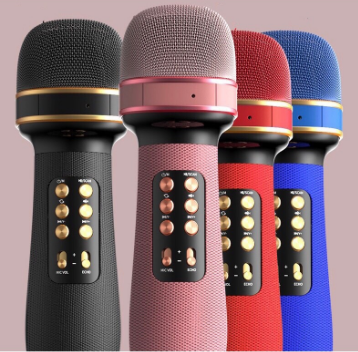 Original Bluetooth Handheld Microphone Karaoke High Quality Speaker Mic Singing IOS Android Smart TV