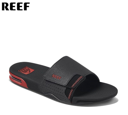 Reef Fanning Slide Black Red Mens Sandals