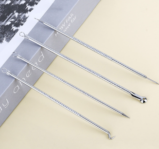 4PCS Stainless steel Acne Removal Kit Blackhead Remover Facial Pimple Comedone