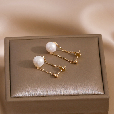 Natural Freshwater Pearl Earrings Round Pearl Earrings