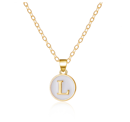26 Initial Pendant Necklace Men's and Women's Fashion Simple Style Initial Pendant Gold Necklace Holiday Gift L