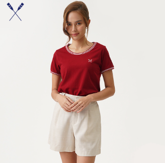 Regatta Essentials T-Shirt With Tipping For Women Maroon