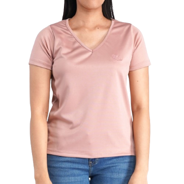 Stylistic Mr. Lee Ladies Basic V Neck T shirt for Women Trendy Fashion Boxy Fit 145029-U (Pink)