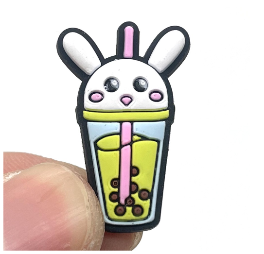 Cute Coffee Jibits Croc Milk Tea Jibitz Charm Pin Milktea Shoe Charms Starbucks Croc Jibbits for Men Shoes Accessories Decoration MT14