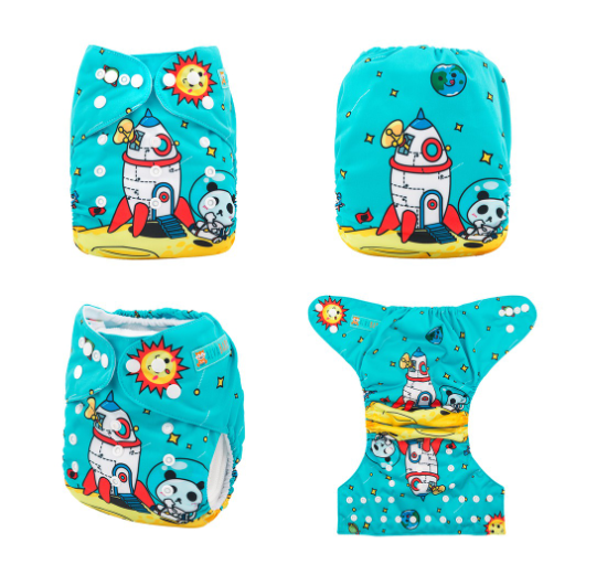 Alva Baby Cloth Diapers Washable Reusable Real Cloth Pocket Nappy Diaper Only No Insert For 3-15kg 6.6-33.1Ibs Baby And Newborn D4