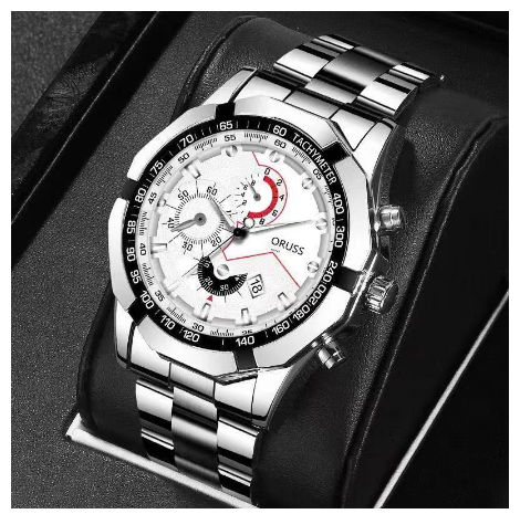 Original ORUSS Men's Stainless Steel Waterproof Luxury Fashion Business Watch Automatic Quartz Wrist Men M8