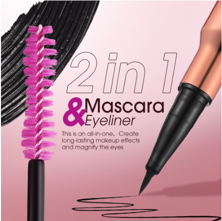 O.TWO.O 2 In 1 Mascara Eyeliner Waterproof Black Matte Long Lasting Thicker Curlier Eye Cosmetics