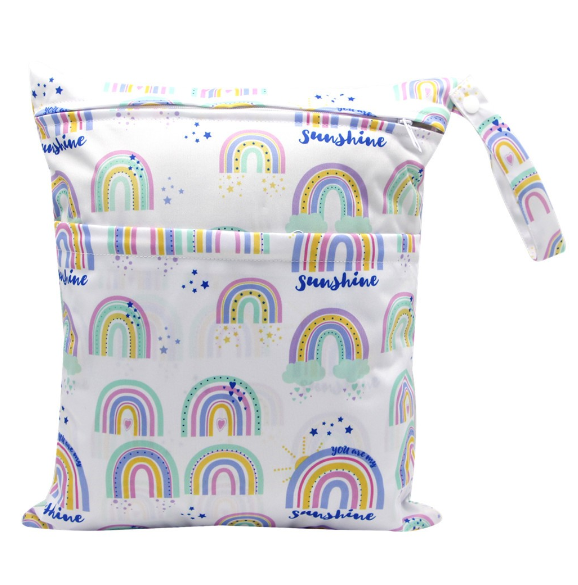 30x36cm Lager Size Diaper Wet Dry Bags Double Zipper Printed Portable Waterproof Bag Storage Bag Swimwear Bag C26