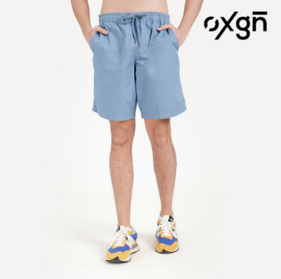 OXGN Printed Shorts For Men (Blue/Blush)