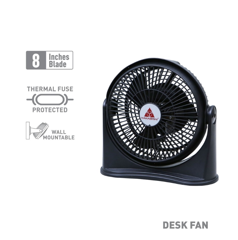 Hanabishi Desk Fan Cool Fan 8T | Best selling High quality Mini Fans | 8" blade | Powerful airflow