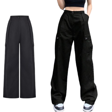 Lovito Women Casual Plain Pocket Pants L74ED087