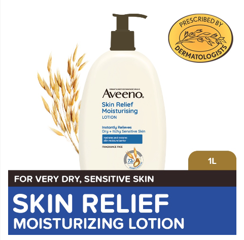 Aveeno Skin Relief Body Lotion 1L - Lotion for Sensitive/Dry/Itchy Skin, Eczema, Atopic Dermatitis