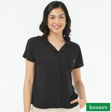 Bossini Ladies Plain Woven Short Sleeves Blouse OST04-0124