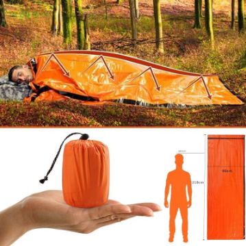 Portable Emergency Sleeping Bag / Waterproof First Aid Survival Camping Hiking Travel Bags / Outdoor PE Aluminum Film Tent