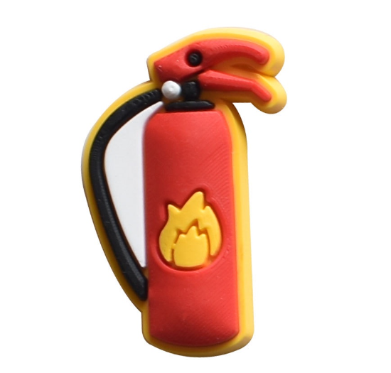 Cartoon Hammer Hat Croc Charms Fire Truck Jibbits Charm Pins Lifeguard Extinguisher Jibitz Crocks for Men Shoes Accessories L12