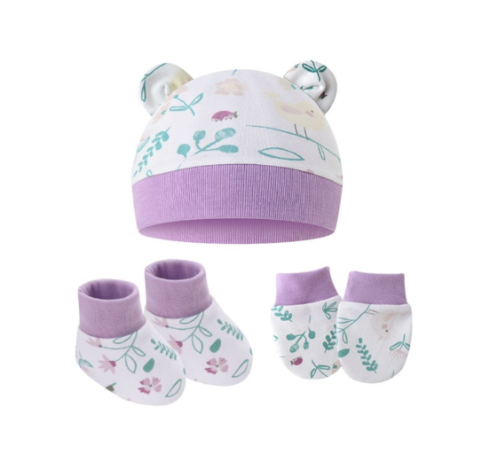 Some Baby Beanies Gloves Sock Set Newborn Baby Mittens No Scratch No Scratch Mittens S14