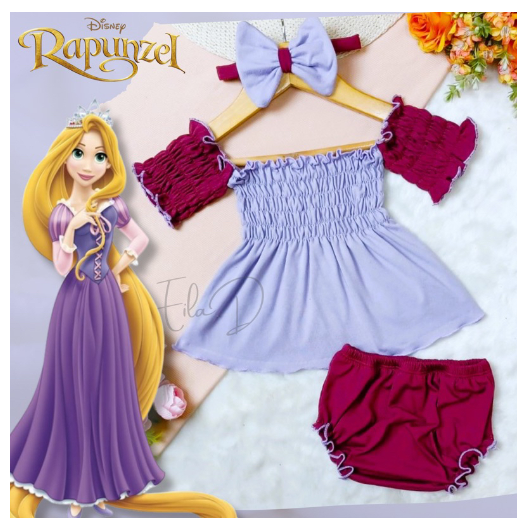 3in1 Tiffany Disney Smocking Set for Baby Girl 1-18 Months S1