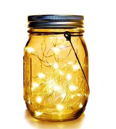 Solar Mason Jars Lights,30 LEDs Hanging Solar Lanterns Garden Decor Outdoor Lights Warm White