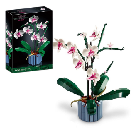 Orchid Building Block Flower aromatherapy building blocks Puzzle Assembled Building Block Toy