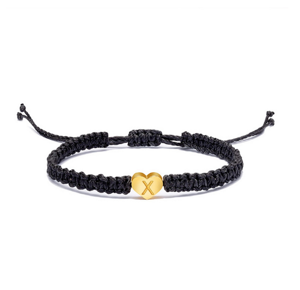 Rinhoo Gold 26 Letter Bracelet English First Mother Friendly Friendship Bracelet Couple Woven Bracelet Bracelet X