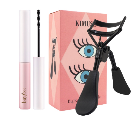 Bayfree 2 Pcs. Micro Lash Waterproof Mascara + Black Swim Two Tone Portable Eyelash Curler Eye Makeup