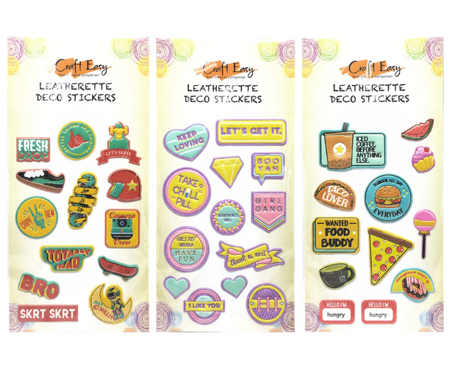 Craft Easy Assorted Leatherette Stickers Set A Journaling and Scrapbook Essentials