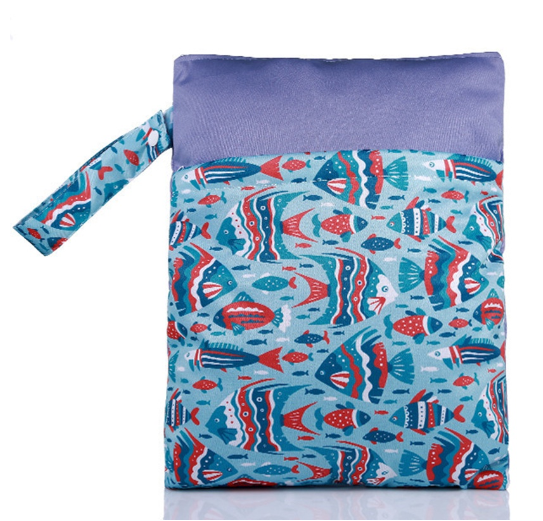 Reusable Waterproof Pattern Double Pocket Diaper Wet Bag DWB7