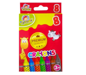 Kid Art Crayon 8 Colors ROO8-KAR - School Supplies - Arts & Crafts Supplies