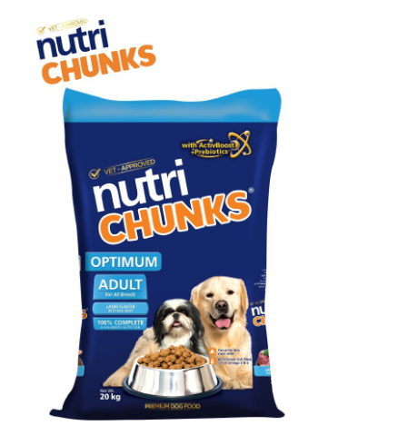 Nutri Chunks (NutriChunks) Adult Dog Food Lamb Optimum (1 Kilo)