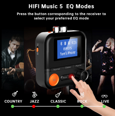 ORIA Wireless Bluetooth 5.2 Transmitter Receiver 2 in 1 Audio Adapter for Car Music Audio Aux Headphone