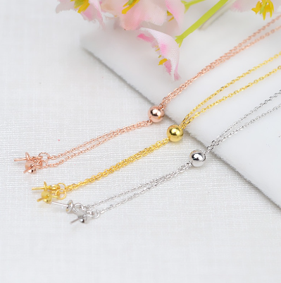 S925 Silver adjustable chain double bead sleeve chain