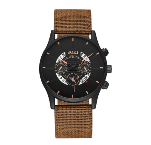Fashion Canvas Strap Men's Watch Student Sports Quartz Watche M005