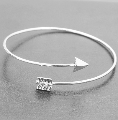 Women Fashion Arrow Bracelet Open Bangle Gold Silver