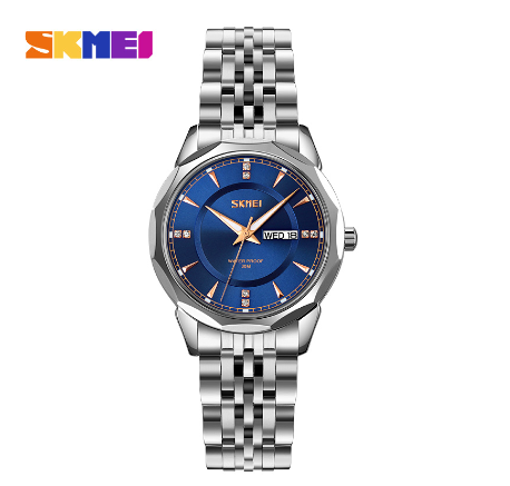 Skmei Watch for Women Fashion Women's Quartz Watch Waterproof 9264 SILVER BLUE