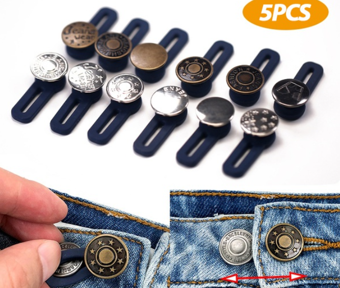 1/3/5PCS Retractable Waist Button with Adjustable Detachable Metal Letter Button Sewing Accessories