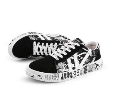 Men's Korean graffiti fashion sneakers breathable soft and comfortable casual shoes