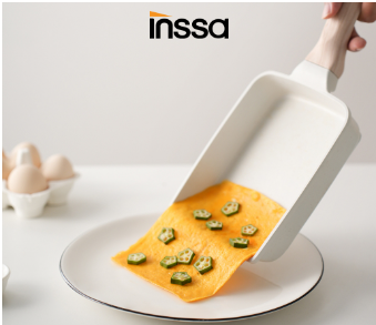 Inssa Pan Non-stick Breakfast Pan Die-casting Aluminum Pan Tamagoyaki Frying Bacon Steak PFOA Free