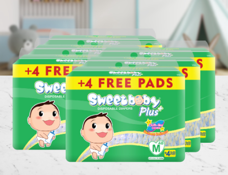 SWEETBABY PLUS - JUMBO PACK MEDIUM 48+4 x 6 PACKS