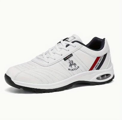 Plus Size Men's Solid Colour Vintage Sneakers With Air Cushion, Comfy Non Slip Rubber Sole Lace Up Durable Shoes For Men's Outdoor Activities