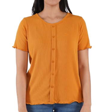 Stylistic Mr. Lee Ladies Basic Plain T shirt for Women Trendy Fashion Regular Fit 132120-U (Yellow)
