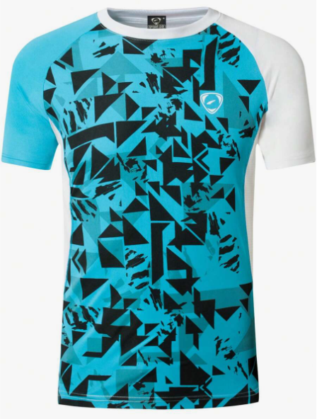 1pc Men's Short Sleeve Sports T-Shirt, White And Blue, Fitted For Tennis, Golf, Bowling, Running, Breathable And Quick-Drying, LSL193