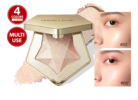 Perfect Diary 3D Sparkle Soft and Creamy Long-wearing Illumination Multi-use Star Dust Diamond Highlight Powder Face 4 shades Cruelty-free