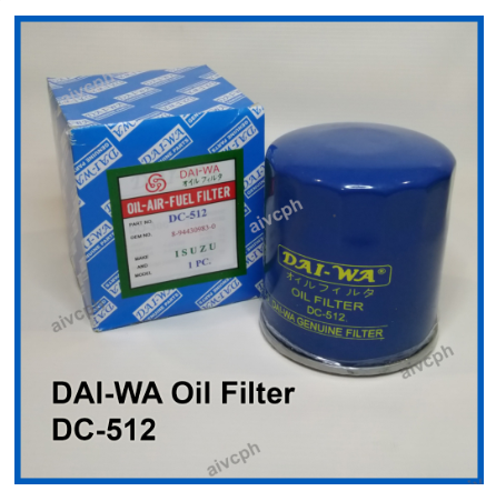 Dai-wa DC-512 Oil Filter (Cross Vic C-512 C512 Isuzu 8-94430-983-0) Fuego Crosswind Hilander Daiwa