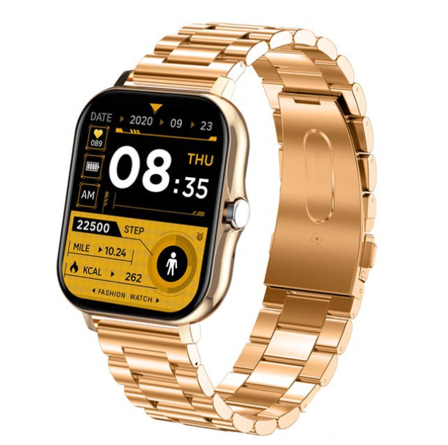 Smart Watch GOLD Compatible to Android and IOS (Waterproof, Sports, Fitness) Men/Women