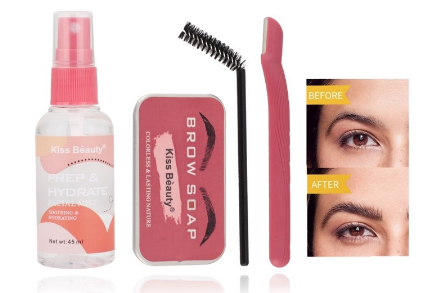4in1 Eyebrow Styling Soap w/ Brush & Eyebrow Trimmer Eye Brow Sculpt Wax Gel Waterproof
